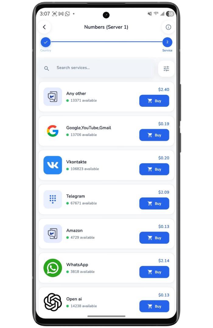 VaraSMS Buy Number